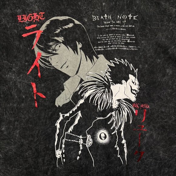 Death Note Light and Ryuk acid wash anime T-Shirt Size 3XL - Picture 2 of 4
